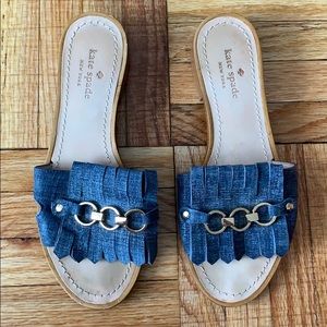 Kate Spade Brie Blue Denim suede sandal